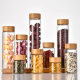 47 Bamboo Lid Tea Cage Cordyceps Bottle Medicinal Powder Bottle Transparent Scented Tea Bottled with Sealed Line Flavor, Aquilaria and Buddha Beads Packaging Bottle