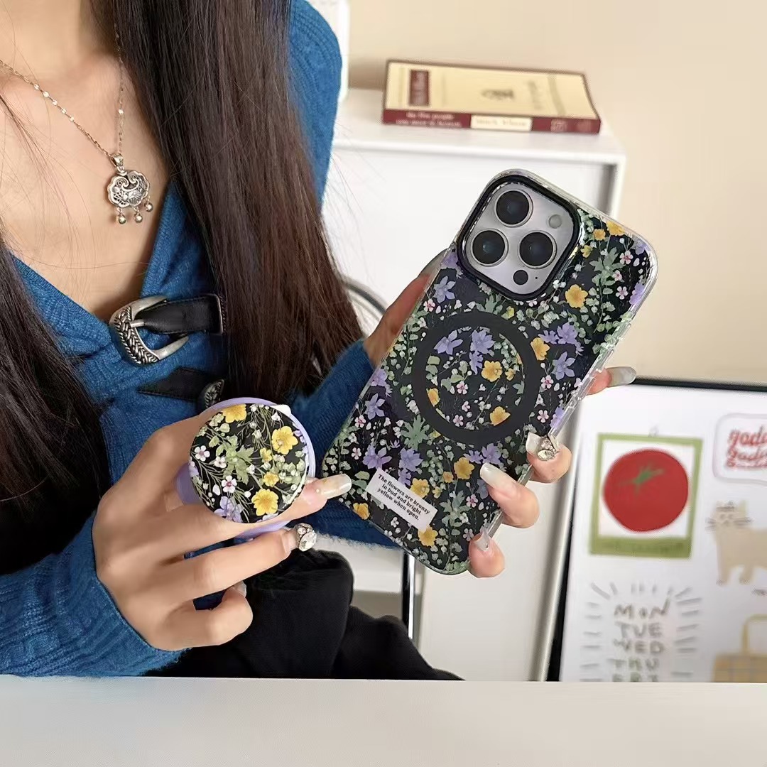 Flores de color frescas de verano para Apple 16ProMax funda para teléfono 15/14 Retro 15Pro Mujer 13 Nuevo