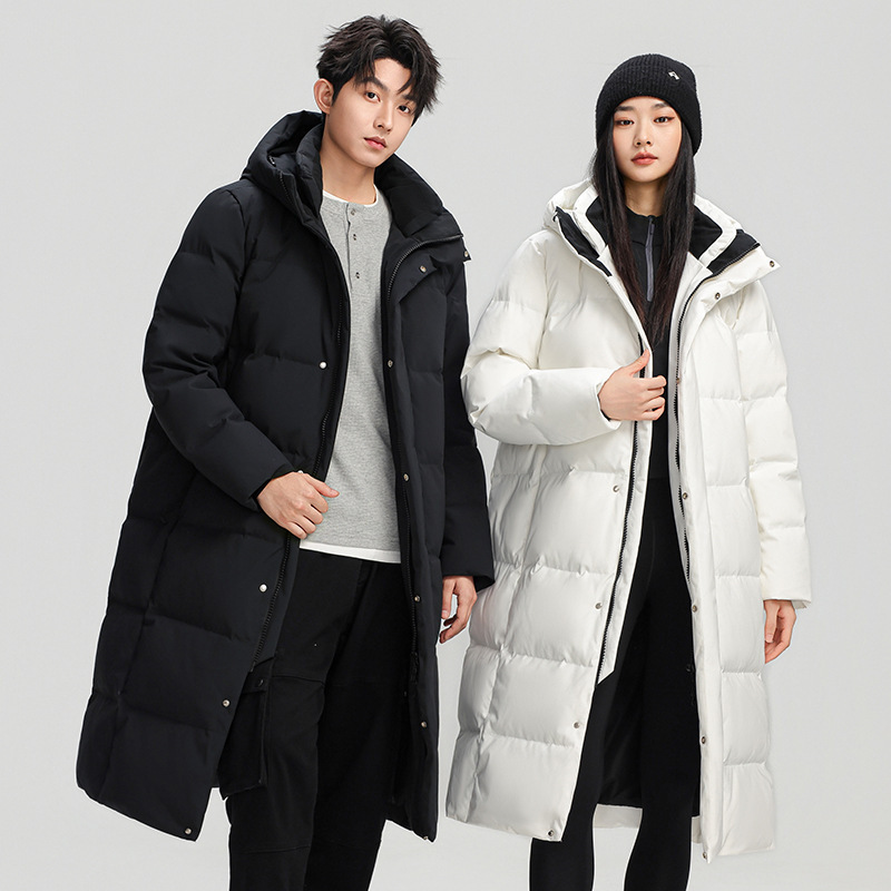 Men's 2024 Winter Mid-length Down Jacket Men's Sports Leisure Long Knee-length Thickened Warm Couple's Coat Women