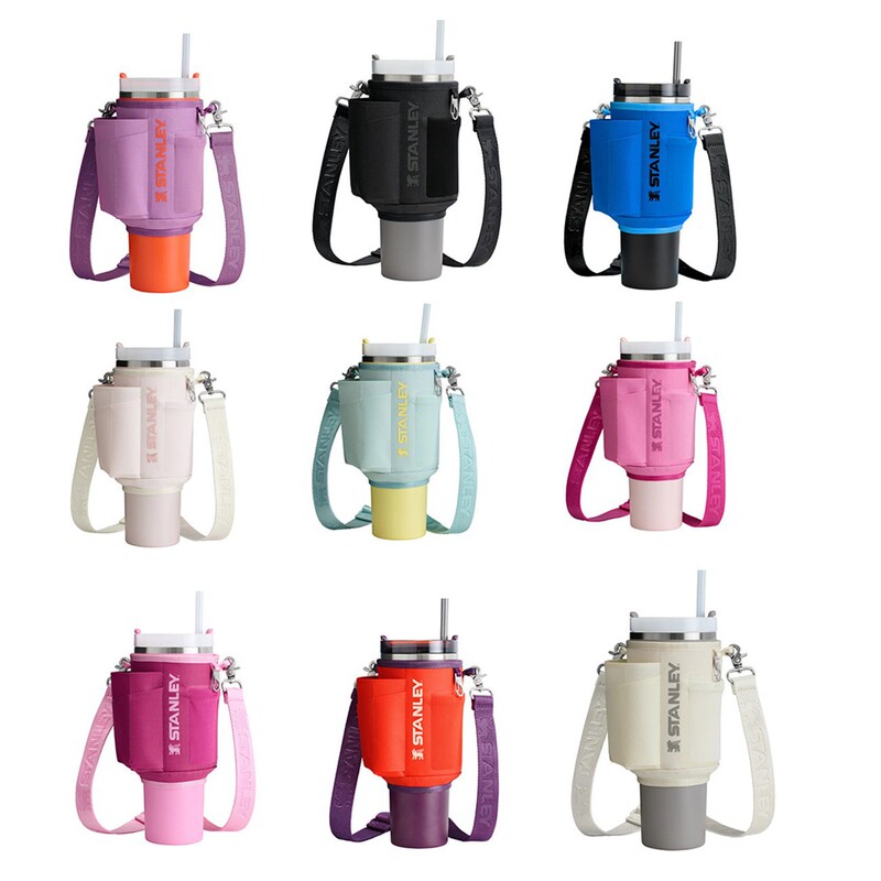 In Stock! Cross-Border Hot-Selling Stanley Cup Set Stanley Cup Set 40oz Shoulder Crossbody Water Cup Bag Keychain
