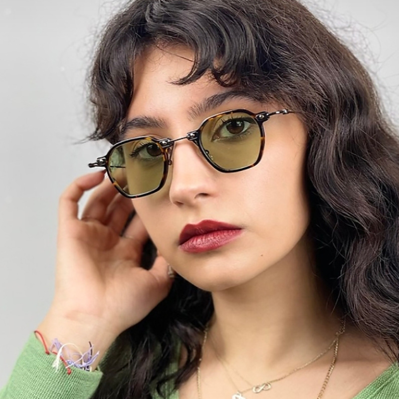 New square small frame punk hip-hop sunglasses, personalized men's artistic sunglasses_voghion.com