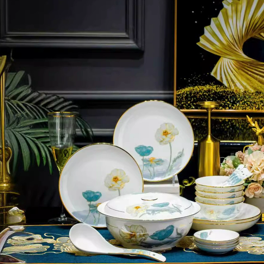 Ceramic set, high quality high-end tableware, light luxury style, full set