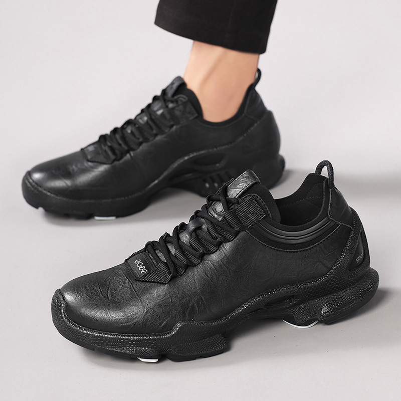 Love the Same Style of Genuine Leather Walking Shoes for Men, Cut Out Breathable Sports and Leisure Lightweight Non-Slip Outdoor Hiking Shoes