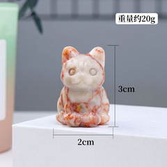 Natural Crystal Money Cat Carving, Crystal Raw Stone Polished Mineral Specimen Home Desk Decor Craft