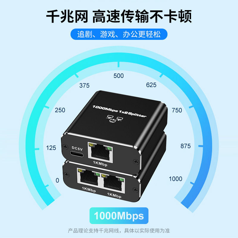 ネットワークケーブル分割器一分二ギガビットネットワークRJ45ネットワークポート分配器1入2出同時ネットワークルーター|undefined