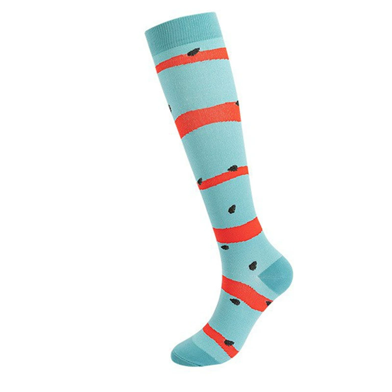 Compression Running Socks, Unisex Jacquard Knee-High Socks, Multiple Patterns, S/M & L/XL