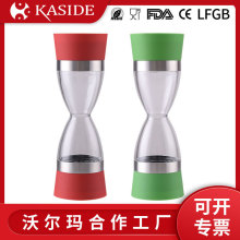 厂家厨房塑料盐黑胡椒双磨陶瓷磨芯胡椒磨手动研磨器  批发