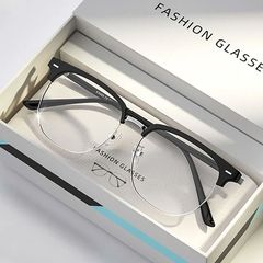 Men's handsome high-end anti-blue light flat glasses women's niche retro half-rim myopia glasses frames wholesale