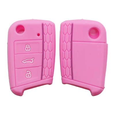 Static Rod/Key Bag – Silicone Car Key Case - pink-light-purple-lines