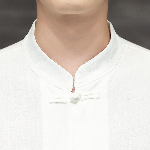 Chinese-style linen five-button sleeve shirt for men, large size, retro style, Chinese Tang suit cotton linen short sleeve