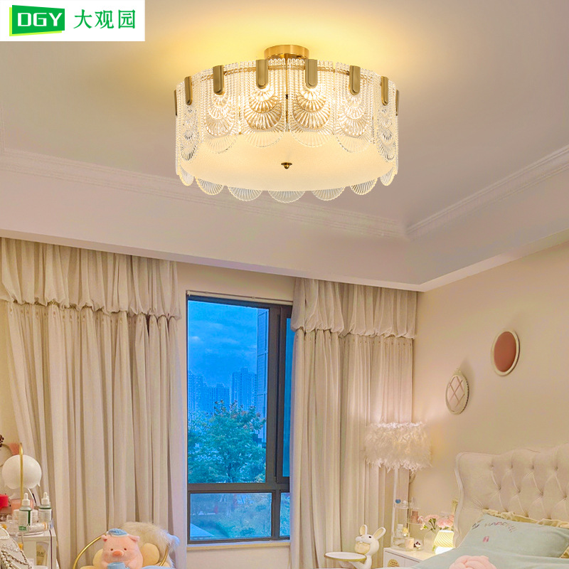 Gran vista de jardín lámpara de dormitorio lujosa luz francesa lámpara de techo moderno comedor simple lámpara de dormitorio principal lámpara de cristal 413L