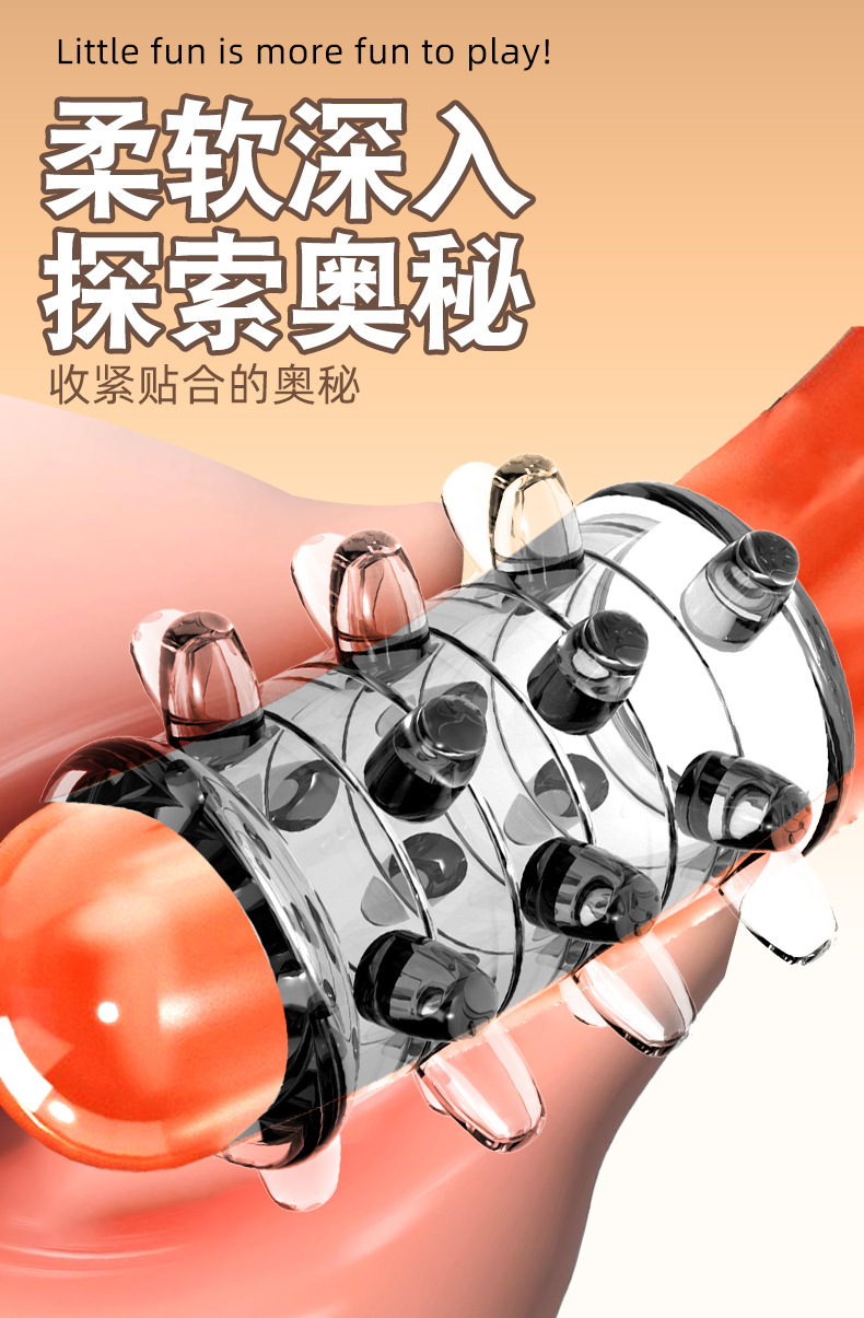 Battle Lock Ring Set, TPE Delay Penis Rings, 4-Piece Foreskin Barrier Sleeves — detail image 5