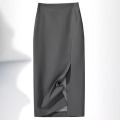 先行販売気質スーツスカート女性の春夏新作スリムハイウエストヒップカバーワンステップスカートミドル丈プロフェッショナルスカート