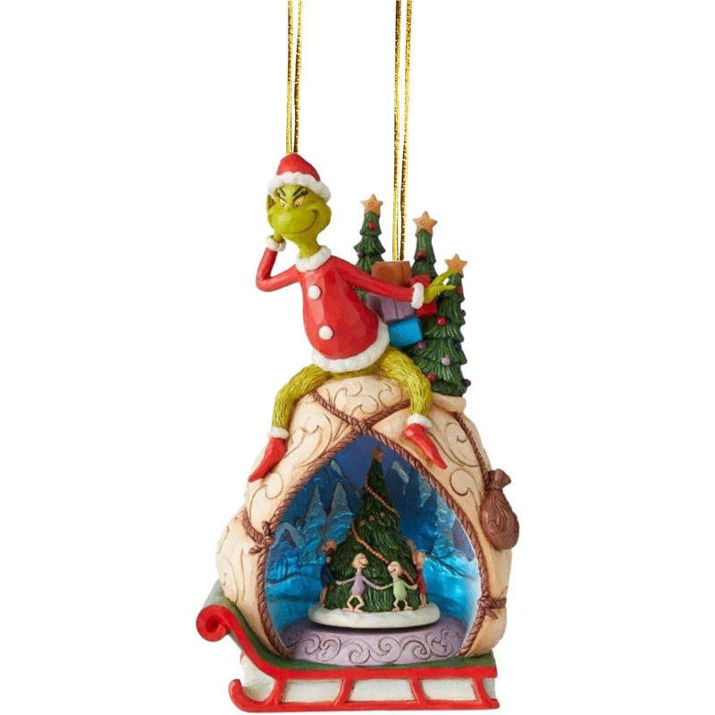 Nuevos productos interesantes de la serie verde de adornos de automóviles adornos del árbol de Navidad regalos de fiesta decoración del hogar