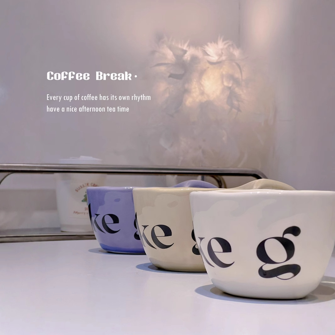 Nueva mano-pellizcando feliz creativo Inglés taza Taza de cerámica taza de beber del Hogar personalizado taza de café taza de desayuno