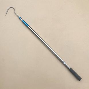 Thickened and Extended Blue Sleeve Stainless Steel Telescopic Rod Single Hook Round Tip Large Hook Long Handle Long Rod
