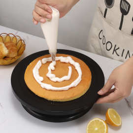 厂家现货黑色蛋糕旋转台蛋糕装饰裱花转台塑料转盘裱花奶油工作台