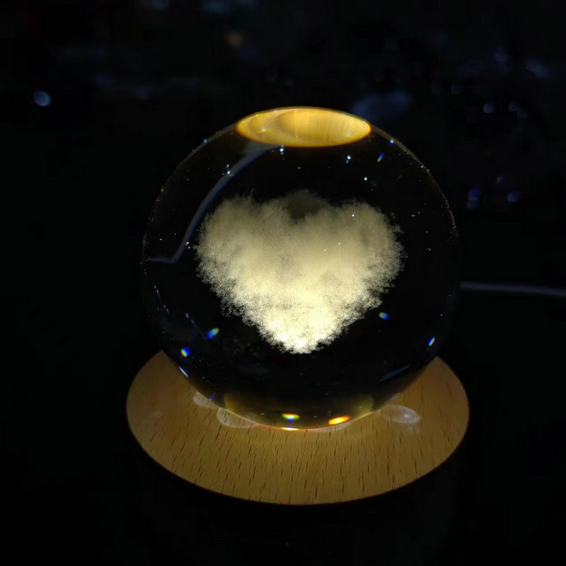 創意発光水晶球小夜灯内彫刻工芸品水晶置物星座球卒業記念品水晶球|undefined