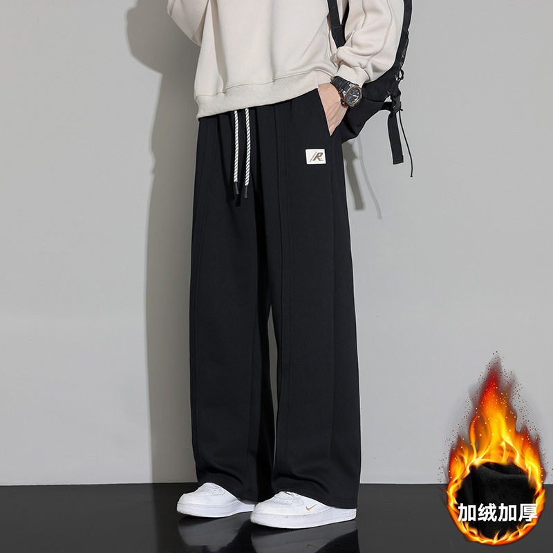 Men's Sweatpants with Optional Thickness, Warm, Loose, Casual Long Pants for Autumn and Winter, Extra Large Size, Price Controlled at 79