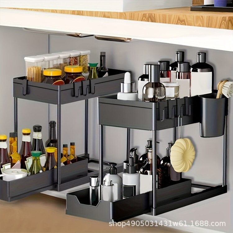 TEMU Xiyin Kitchen Sink Simple Storage Rack Pull-out Storage Rack Multifunctional Storage Rack Factory Straight Hair TEMU Xiyin Kitchen Sink Simple Storage Rack Pull-out Storage Rack Multifunctional Storage Rack Factory Straight Hair