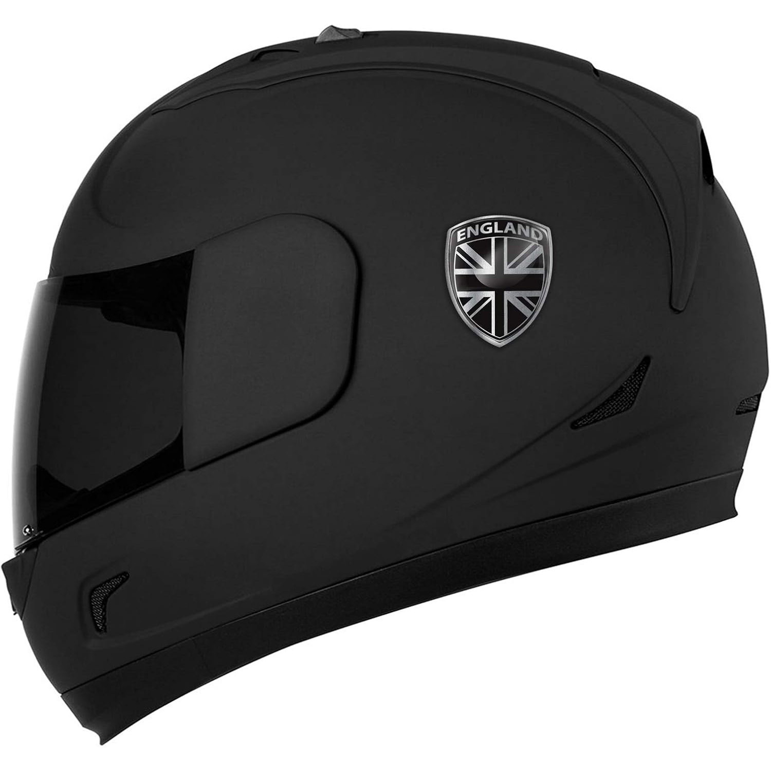 Amazon 3D Reino Unido Pegatina de gel Insignia de coche Bicicleta ENGLAND Bandera Plata Negro Estéreo Etiqueta engomada del coche
