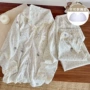 秋冬长袖长翻领蕾丝家居服