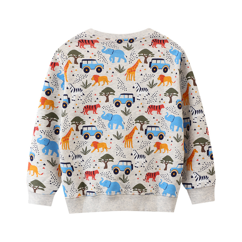 Suéter de manga larga para niños de otoño Camiseta 2023 otoño bebé Terry suéter primavera y otoño ropa para niños patrón de dibujos animados