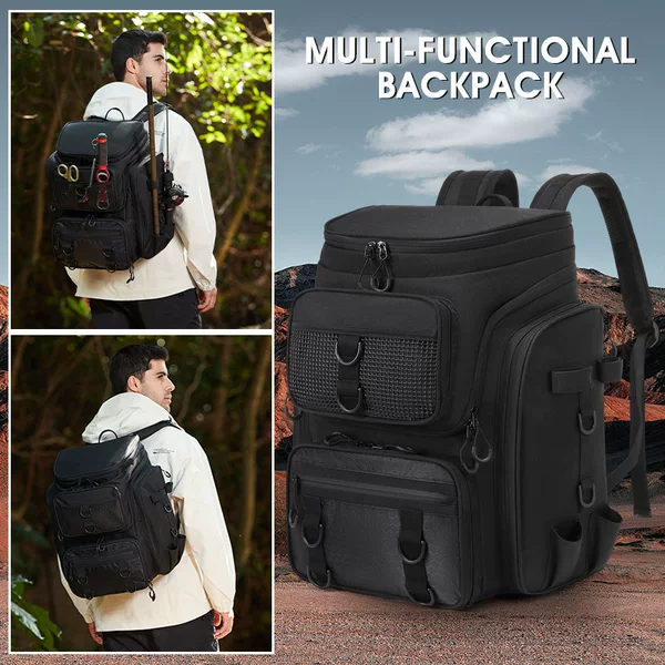 Cross-border outdoor travel backpack, fishing backpack, multifunctional fishing gear bag, fishing rod bag, large-capacity storage bag