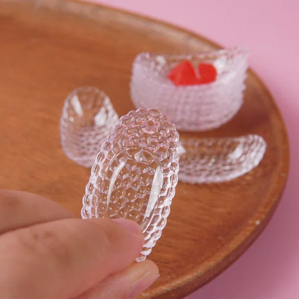 Miniature Transparent Banana Boat Artificial Polka Dot Crescent Bowl DIY Cream Glue Clay Handmade Dessert Toy Accessories