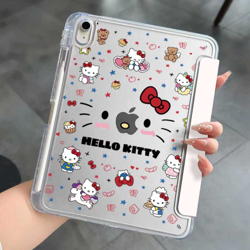 Cute Hello Kitty Y-Foldable iPad 10/9/8 Generation A16 Tablet Air6 Protective Case Pro 11inch Mini7 Protective Case