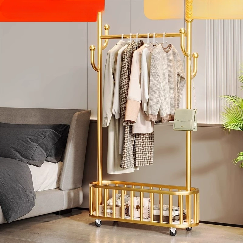 Внутренняя сушилка для одежды для домашнего использования, прочная и роскошная напольная вешалка для пальто и шляп, легкая мобильная вешалка для одежды в спальне.