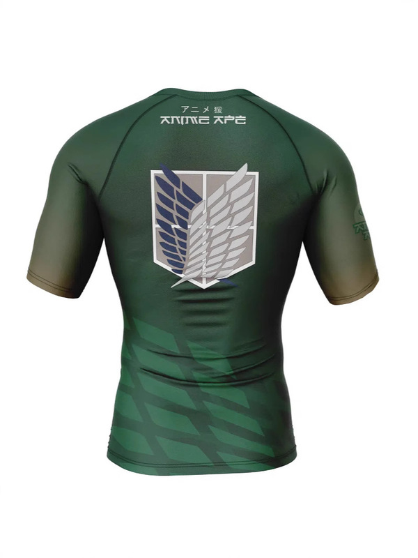 半袖レッグガード 膝パッド 調査兵団 アタック・オン・タイタン 半袖速乾タイトTシャツ|undefined