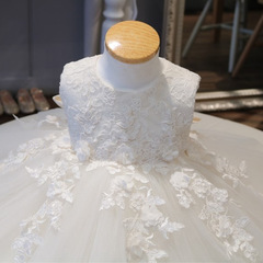 2025花童禮服公主裙女童蓬蓬紗生日主持走秀演出服兒童婚紗禮服裙