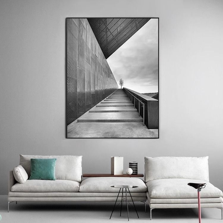 Black and White Industrial Style Living Room Decorative Painting, Space-Extending Entrance Hall Hanging Painting, Office Model Room Light Luxury Wall Art Black and White Industrial Style Living Room Decorative Painting, Space-Extending Entrance Hall Hanging Painting, Office Model Room Light Luxury Wall Art