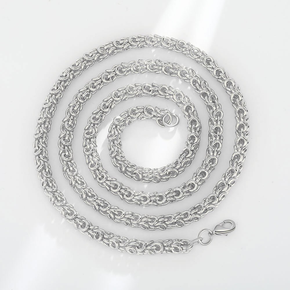 Street Occasion Wholesale Jewelry Hip-Hop Punk Geometric Copper Plating Necklace Cuban Link Chain Curb Chain Twisted Rope Chain Figaro Chain