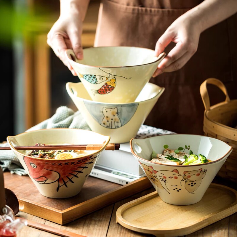 Cat Fish Series - [8inch Bowl with Handle] - Four Colors