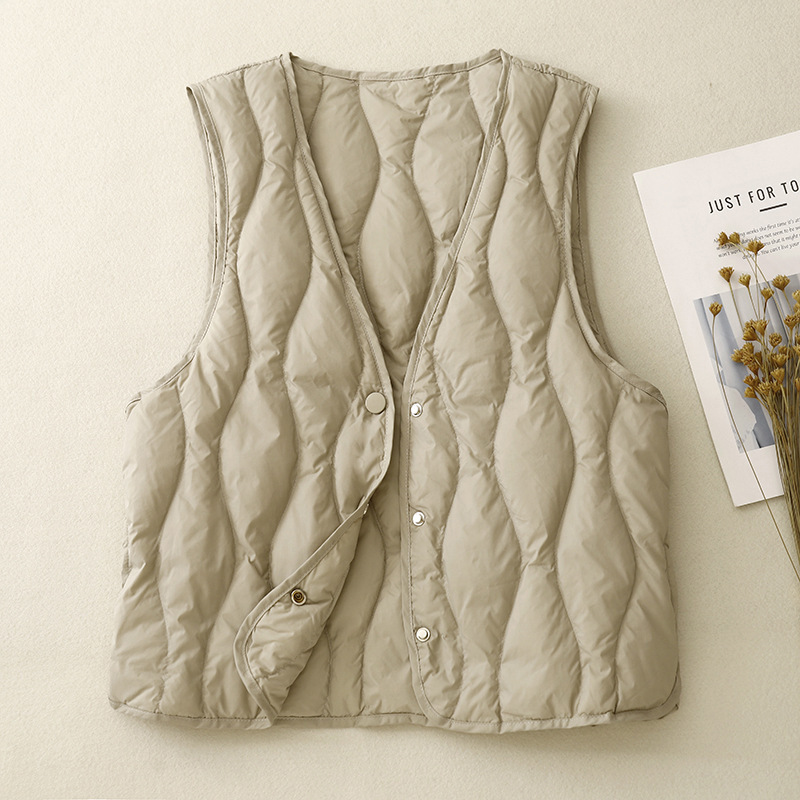 2024 new style down cotton-padded jacket with light and thin warm vest backing close-fitting V-neck vest 2024 new style down cotton-padded jacket with light and thin warm vest backing close-fitting V-neck vest
