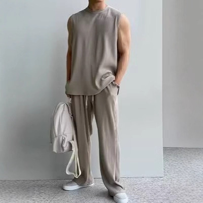 Hong Kong Style Sports Vest Set for Men, Sleeveless T-Shirt, Summer Fitness Vest, Quick-Dry Loose Basketball Vest t Hong Kong Style Sports Vest Set for Men, Sleeveless T-Shirt, Summer Fitness Vest, Quick-Dry Loose Basketball Vest t