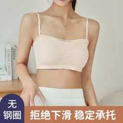One-line detachable strapless bra, tube top, non-slip, beautiful back, push-up, no wires, comfortable girly bra