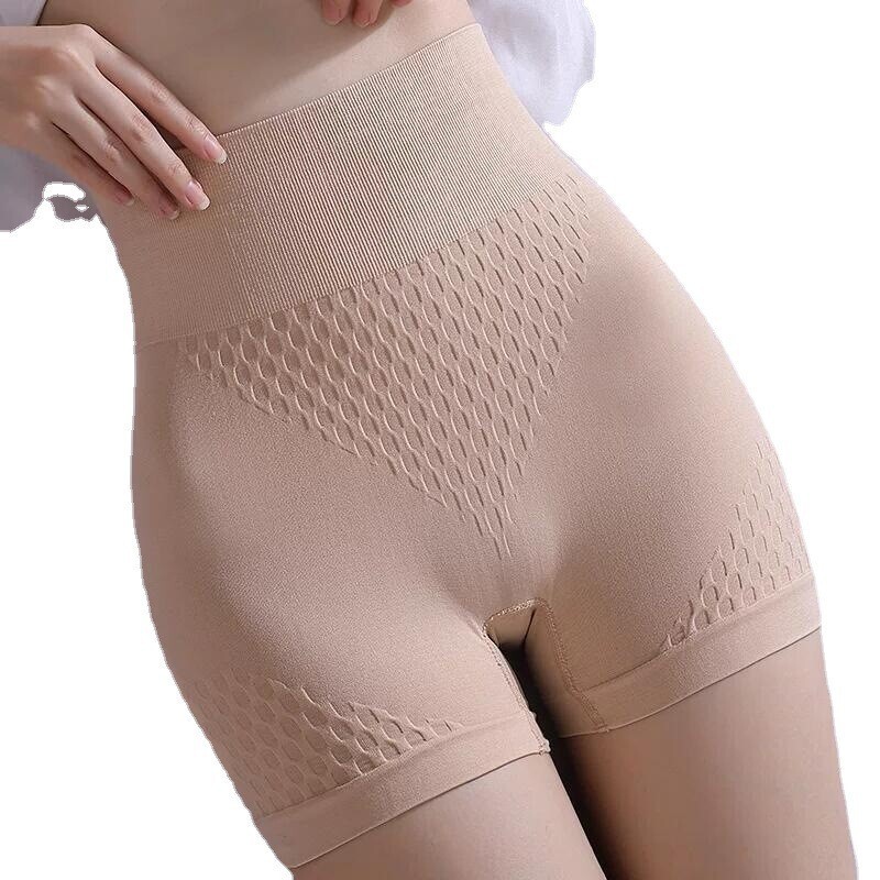 High Waist Abdominal Safety Pants Women's Anti-running Light Bottoming Boxer Shorts 2-in -1 Honeycomb Cotton Crotch Boxer Panties Women