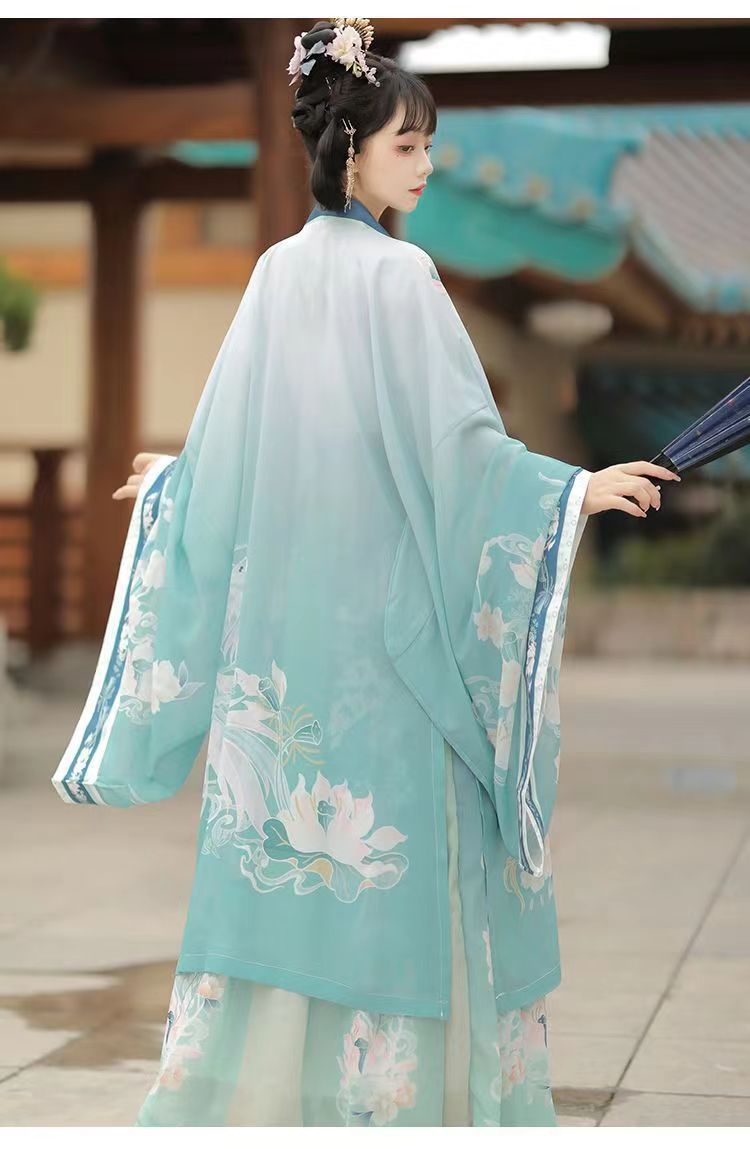 成人女汉服春秋款原创齐腰交领襦裙中国风仙气古风长袖汉服套装-阿里巴巴