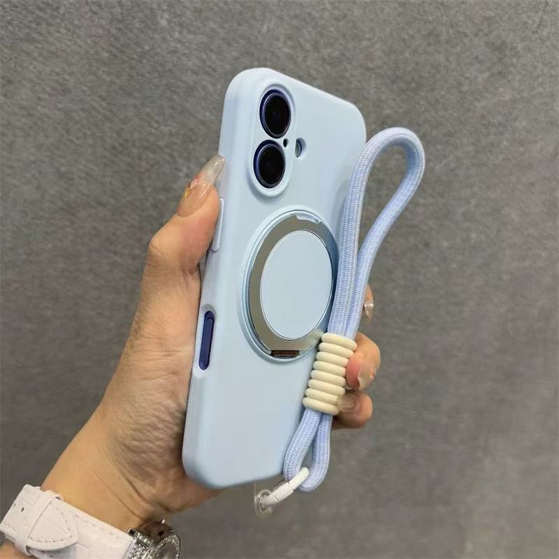 Soporte magnético 360 de color sólido simple para iPhone16ProMax/15 funda para teléfono móvil 13 Apple 14 cordón 16