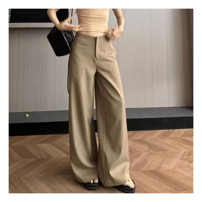 Pantalones de traje de moda de estilo antiguo, temperamento delgado, diseño de pantalones casuales de primavera y verano nuevos pantalones sueltos retro