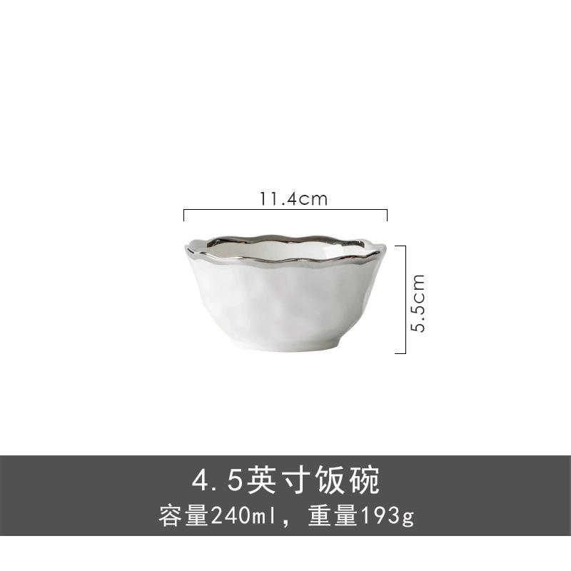 High quality high-end white ceramic tableware, bike steering column, set, light luxury style