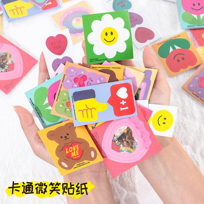 A0 Corea del Sur lindo Margarita amor cara sonriente INS de dibujos animados pegatinas de computadora diario decorativo emoji pegatinas