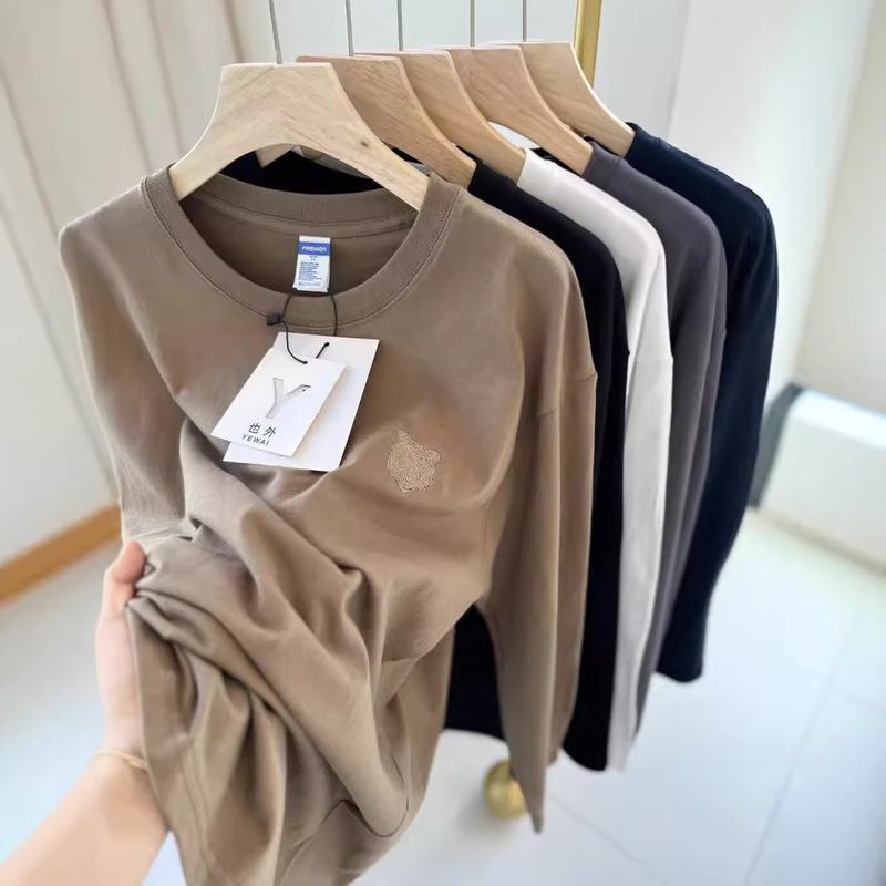 YEWAI also outside American tiger head embroidery long t YEWAI also outside American tiger head embroidery long t