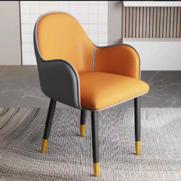 Silla de comedor nórdica de lujo ligero para el hogar silla de mesa de respaldo minimalista moderna para el hogar sala de estar silla de hotel de hierro forjado