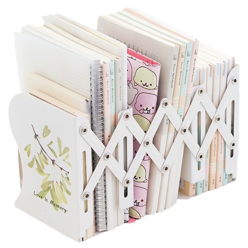 Kaba Bear Telescopic Bookshelf Simple Desktop Large Book Stand Creative High School Student Book Cover Folding Baffle