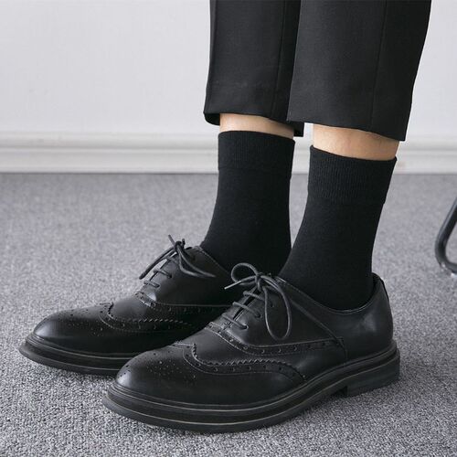 Socks men's autumn and winter mid-calf socks men's casual stockings solid color sports versatile sweat-absorbent and deodorant business men's socks