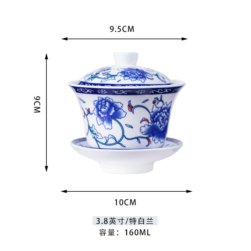 Ceramic чайный набор белый как снег, большой синим и белым чайная чашка